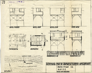 852261 Aanzichten, doorsneden, plattegronden en situatie van het te bouwen seinhuis Post VI op het rangeerterrein van ...